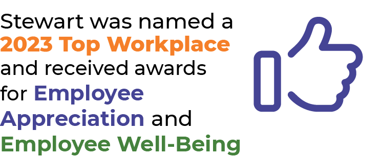 • Named a 2023 Top Workplace and received Employee Appreciation and Employee Well-Being awards